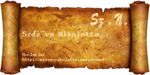 Száva Nikoletta névjegykártya